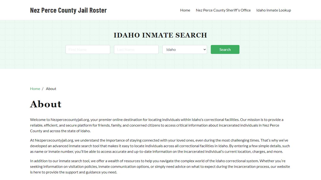 About - nezpercecountyjail.org